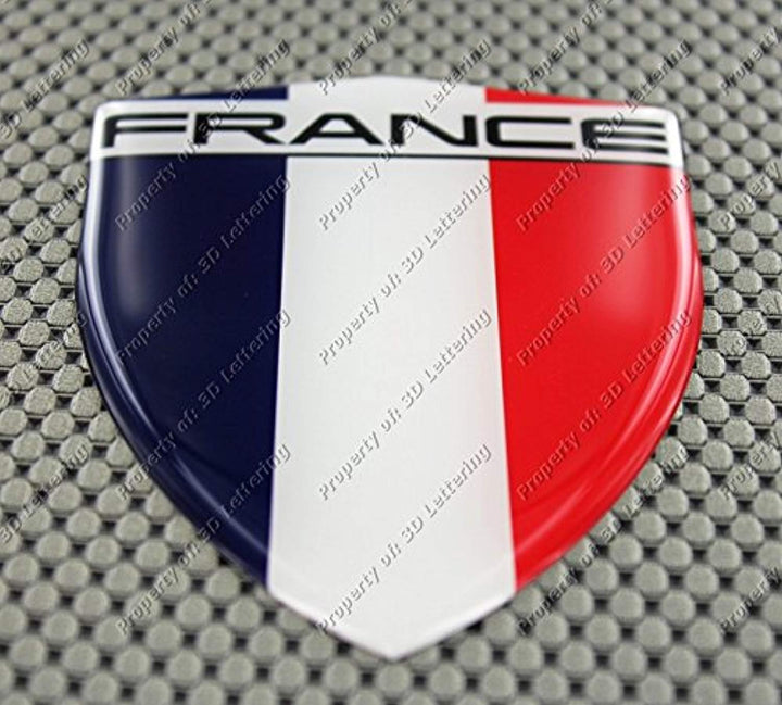 France Flag Raised Clear Domed Lens Decal 3.13"x 4.33"