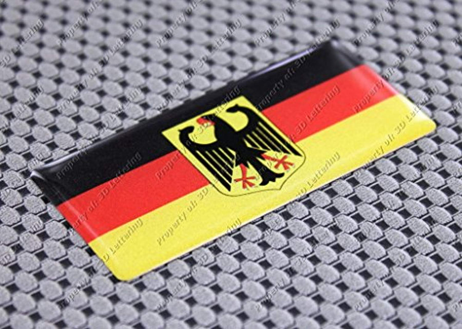 Germany Flag Raised Clear Domed Lens Decal 3"x 1.4"