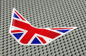 England UK Union Jack Flag Triumph Raised Clear Domed Lens Decal V Shape