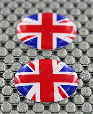 England UK Union Jack Flag Raised Clear Domed Lens Decal Set Round 1"