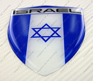 Israel Flag Raised Clear Domed Lens Decal  דגל ישראל