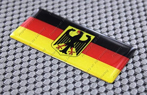 Germany Flag Raised Clear Domed Lens Decal 3"x 1.4"