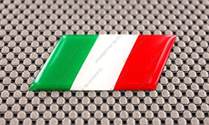 Italy Flag Raised Clear Domed Lens Decal 3"x 1.5"