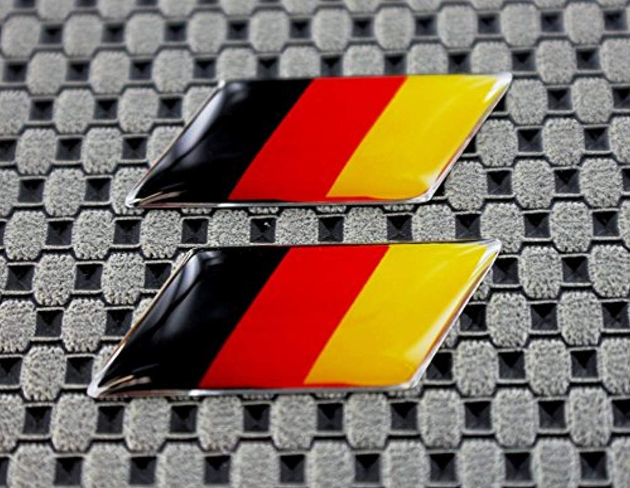 Germany Flag Raised Clear Domed Lens Decal Set Slanted 1.3"x 0.5"