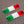 Italy Flag Chrome Outline Raised Clear Domed Lens Decal Set 2.3"x 0.73"