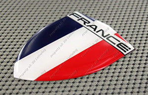 France Flag Raised Clear Domed Lens Decal 3.13"x 4.33"