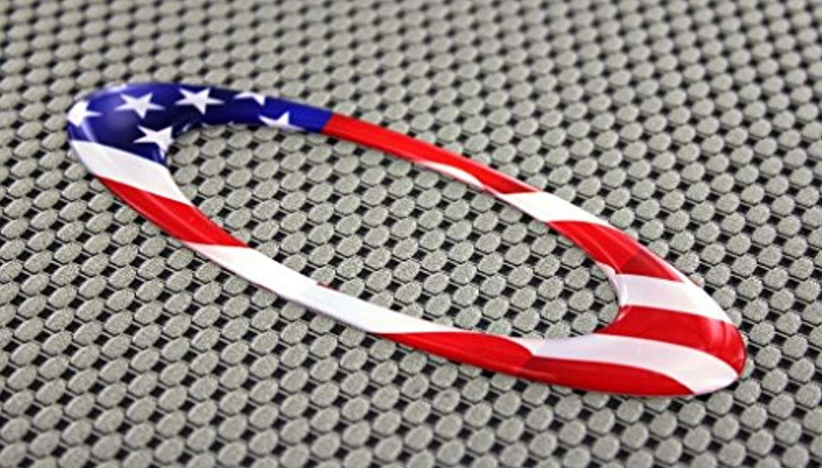 USA Flag Raised Clear Domed Lens Decal Oval 4.95"x 1.75"