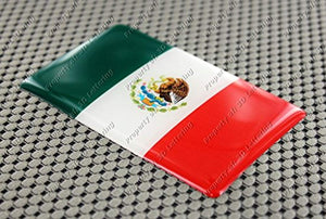 Mexico Estados Unidos Mexicanos Flag Raised Clear Domed Lens Decal