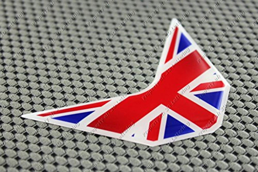 England UK Union Jack Flag Triumph Raised Clear Domed Lens Decal V Shape