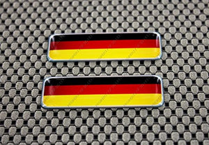 Germany Flag Raised Clear Domed Lens Decal Set 2.3"x 0.73"