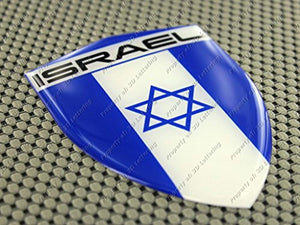 Israel Flag Raised Clear Domed Lens Decal  דגל ישראל