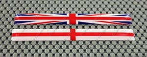 England Union Jack Flag Raised Clear Domed Lens Decal Set 4"x 0.5"