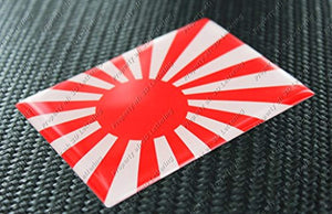 Japan Rising Sun Flag Raised Clear Domed Lens Decal  旭日旗