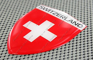 Switzerland Flag Raised Clear Domed Lens Decal