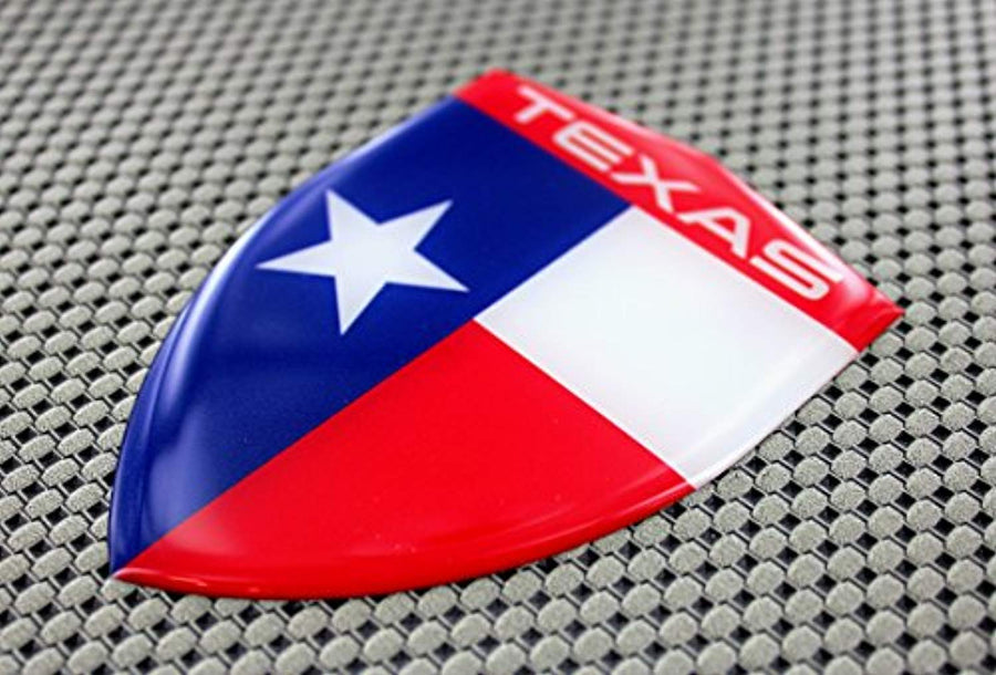 Texas Flag Raised Clear Domed Lens Decal