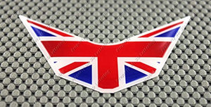 England UK Union Jack Flag Triumph Raised Clear Domed Lens Decal V Shape