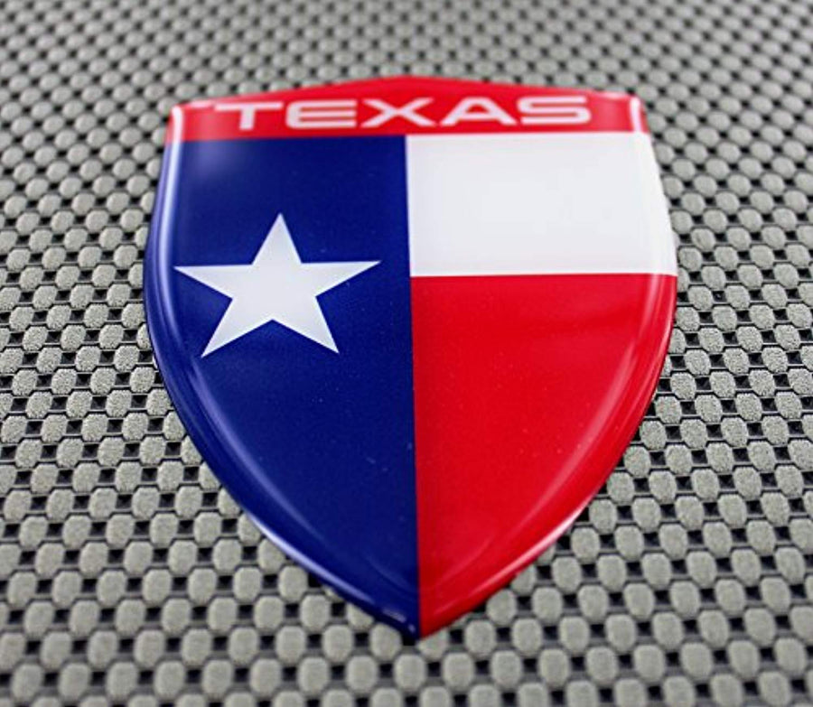 Texas Flag Raised Clear Domed Lens Decal