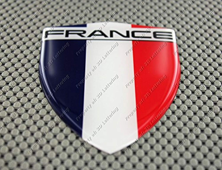 France Flag Raised Clear Domed Lens Decal 3.13"x 4.33"