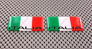 Italy Italia Flag Raised Clear Domed Lens Decal Mini Set 2"x 1.25"