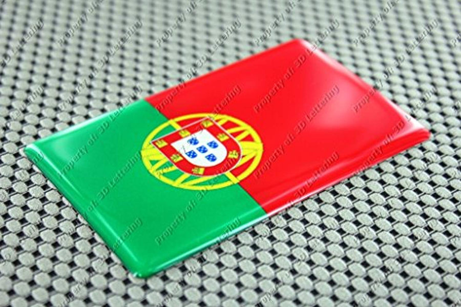 Portugal Flag Raised Clear Domed Lens Decal