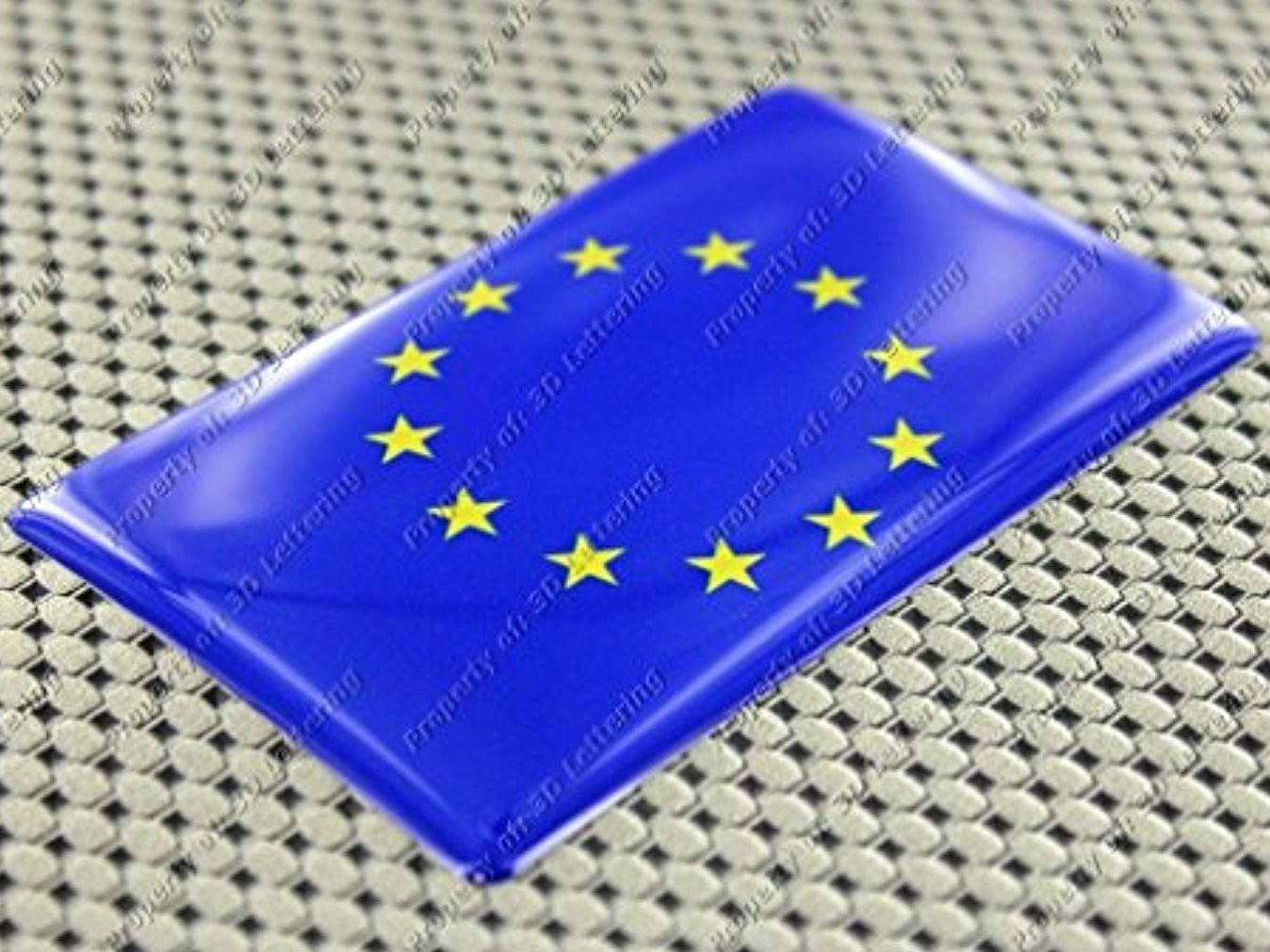 European Union Europe Flag Car & Motorcycle Raised Clear Lens Sticker ...