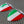 Italy Italia Flag Raised Clear Domed Lens Decal Set 1.6"x 2.16"