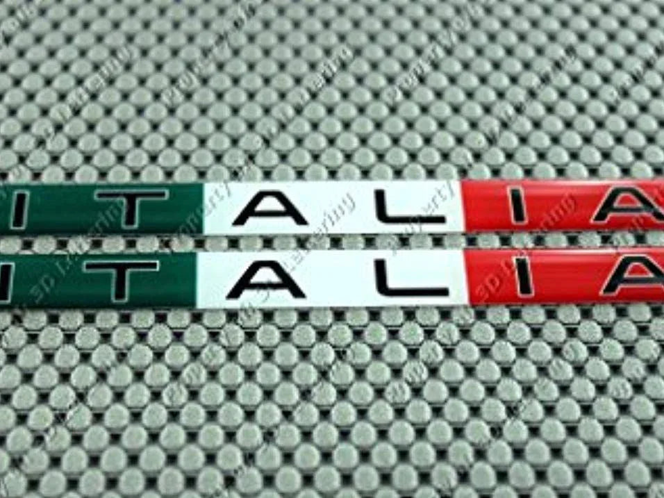 ITALIAN ITALY FLAG CAR & MOTORCYCLE RAISED STICKER DECAL SET 5