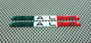 Italy Italia Flag Raised Clear Domed Decal Set 5"x 0.5"