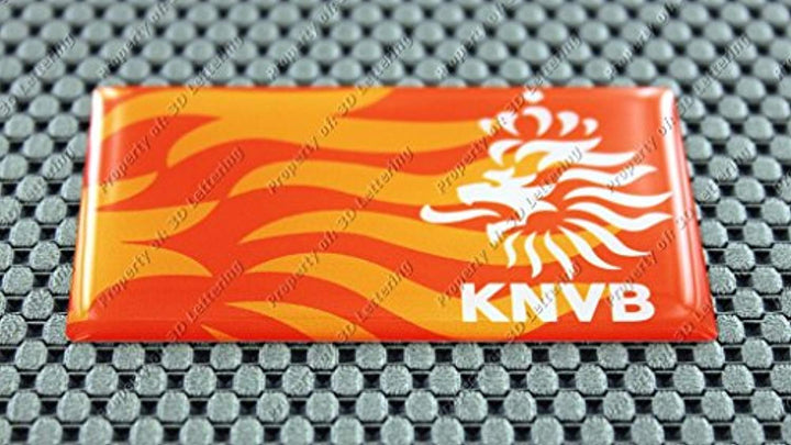 Netherlands Holland Knvb Football Soccer Flag Raised Clear Domed Lens Decal