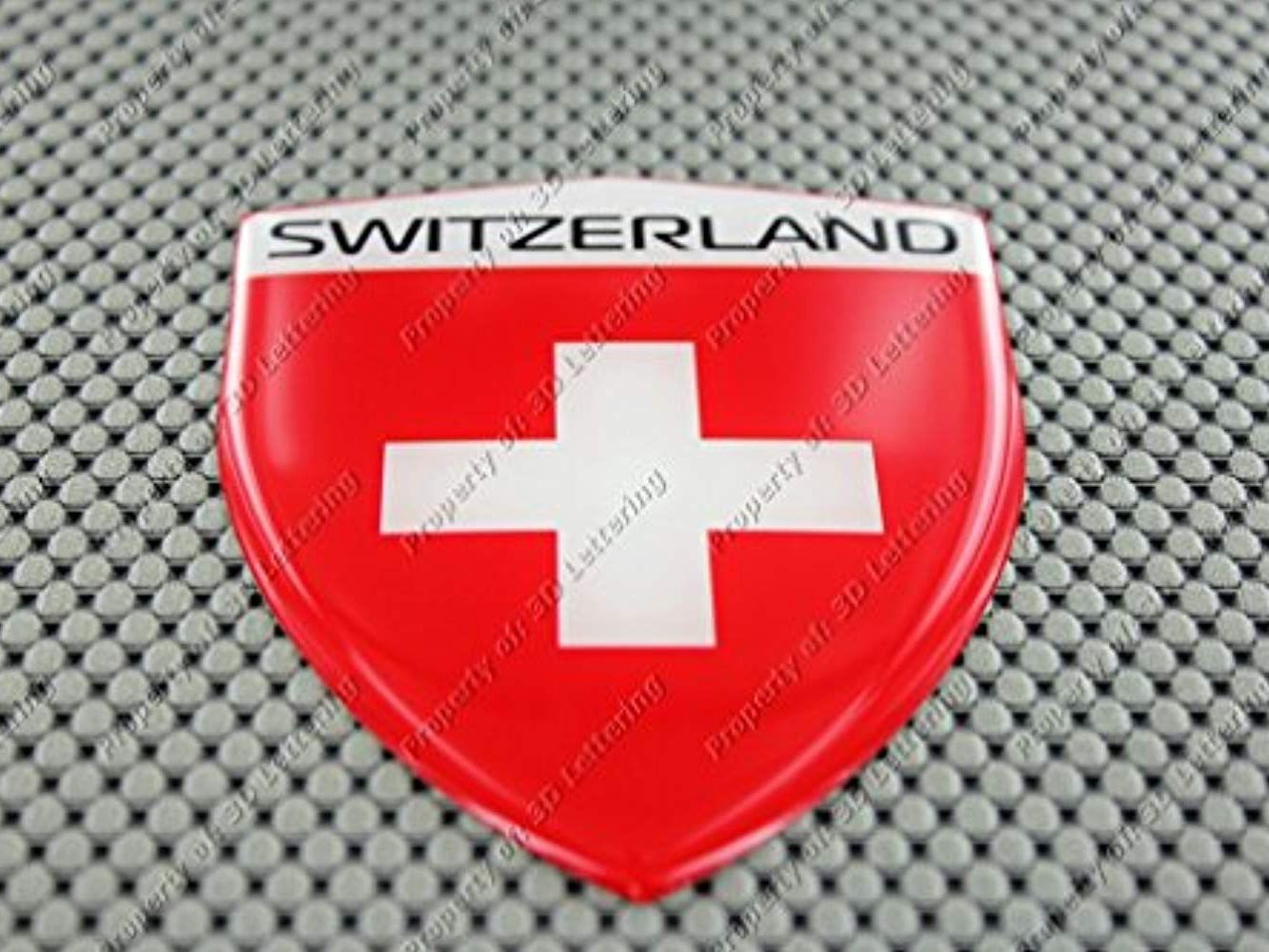 Switzerland Flag Car & Truck Raised Clear Lens Sticker Decal 3.27