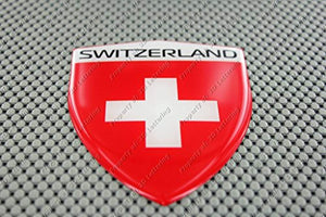 Switzerland Flag Raised Clear Domed Lens Decal