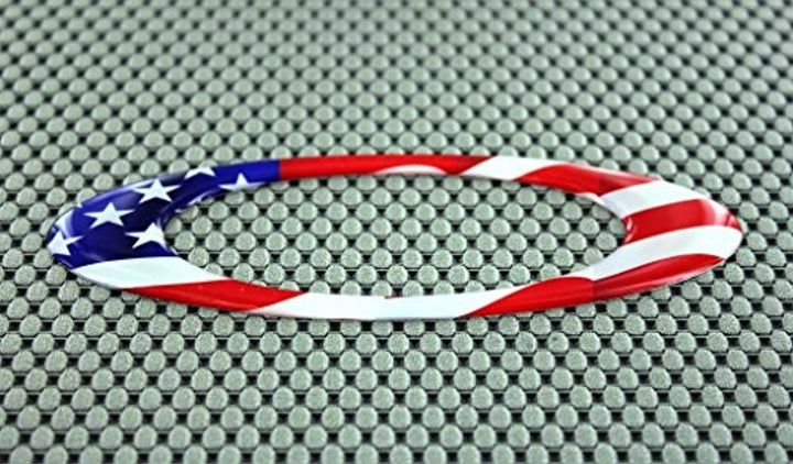 USA Flag Raised Clear Domed Lens Decal Oval 4.95"x 1.75"