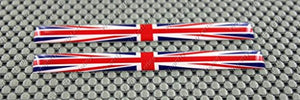 England Union Jack Flag Raised Clear Domed Lens Decal Set 4" x 0.5"