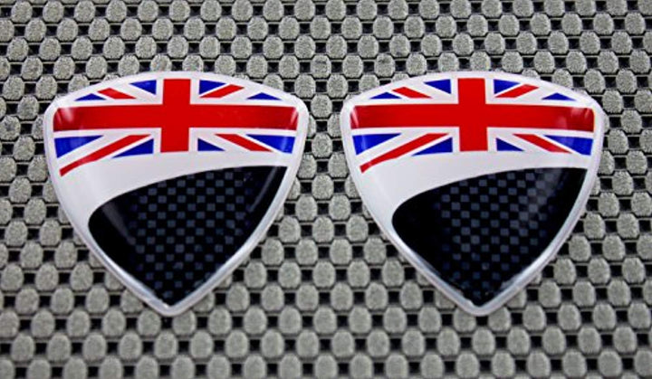 England Flag Raised Clear Domed Lens Decal Set 1.85"x 1.75"