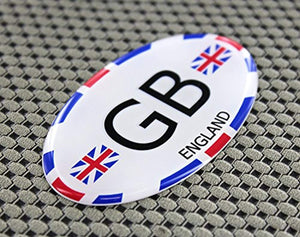 England Great Britain Raised Clear Domed Lens Decal Oval 3" x 1.75"