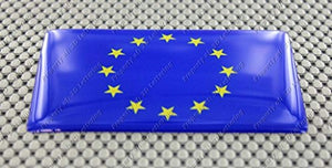 European Union Flag Raised Clear Domed Lens Decal