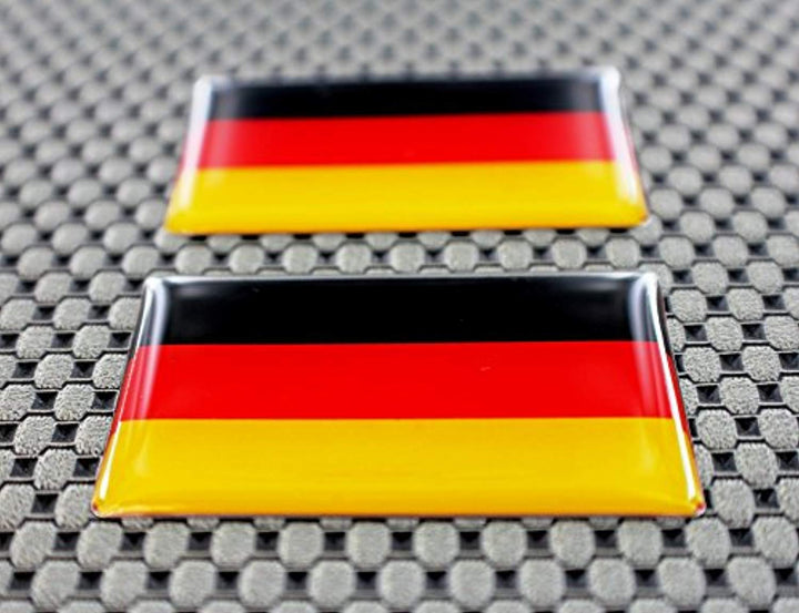 Germany Flag Raised Clear Domed Lens Decal Set 2"x 1.2"