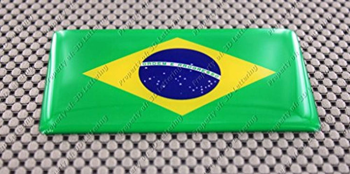 Brazil Flag Raised Clear Domed Lens Decal