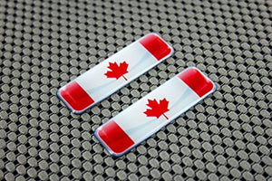 Canada Flag Raised Clear Domed Lens Decal Set 2.3"x 0.73"