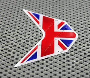 England UK Union Jack Flag Triumph Raised Clear Domed Lens Decal V Shape