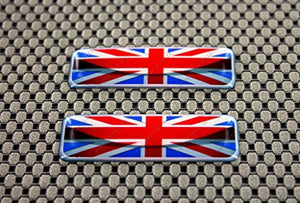 England Flag Raised Clear Domed Lens Decal Set 2.3"x 0.73"