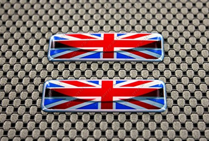 England Flag Raised Clear Domed Lens Decal Set 2.3"x 0.73"