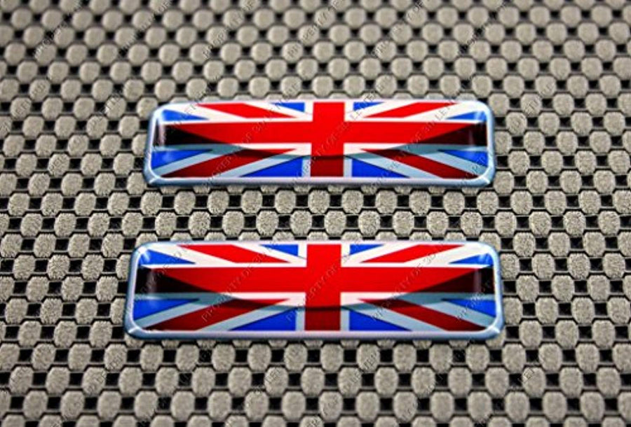 England Flag Raised Clear Domed Lens Decal Set 2.3"x 0.73"