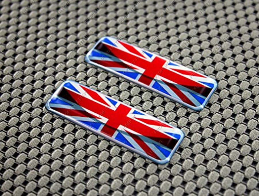 England Flag Raised Clear Domed Lens Decal Set 2.3"x 0.73"