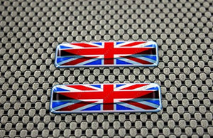 England Flag Raised Clear Domed Lens Decal Set 2.3"x 0.73"