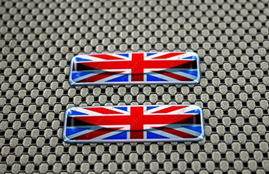 England Flag Raised Clear Domed Lens Decal Set 2.3"x 0.73"