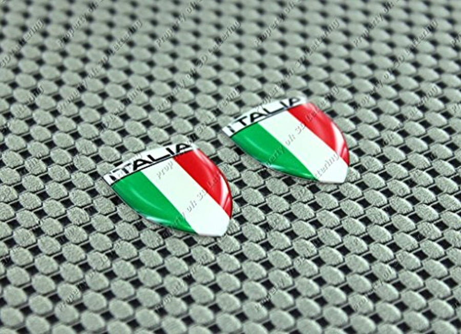 Italy Italia Flag Raised Clear Domed Lens Decal Mini Set 1.08"x 0.8"