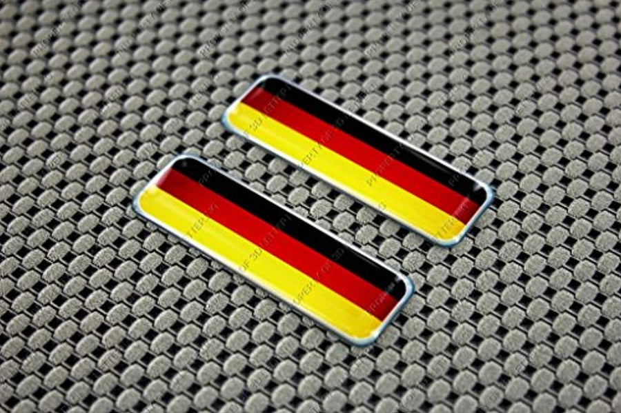 Germany Flag Raised Clear Domed Lens Decal Set 2.3"x 0.73"