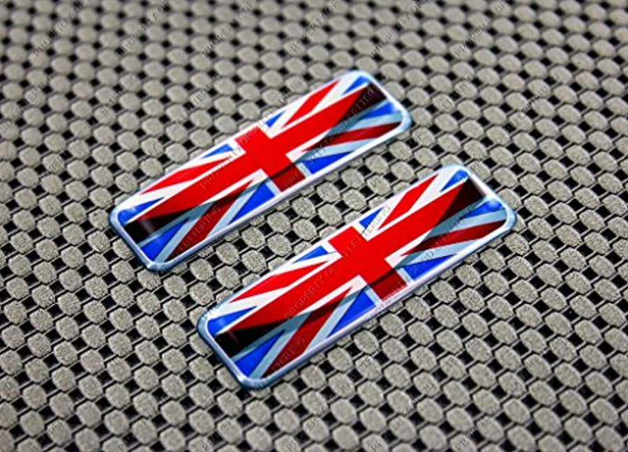 England Flag Raised Clear Domed Lens Decal Set 2.3"x 0.73"