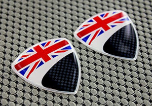 England Flag Raised Clear Domed Lens Decal Set 1.85"x 1.75"